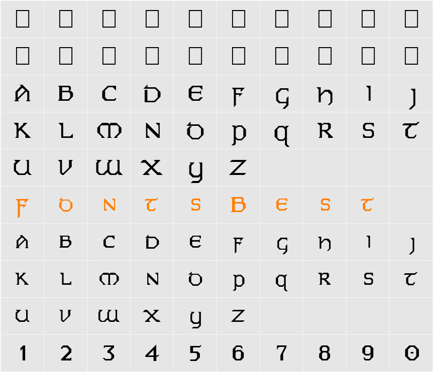 FZ JAZZY 31 Character Map