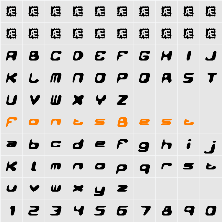 Conduit 2 Italics BRK Character Map