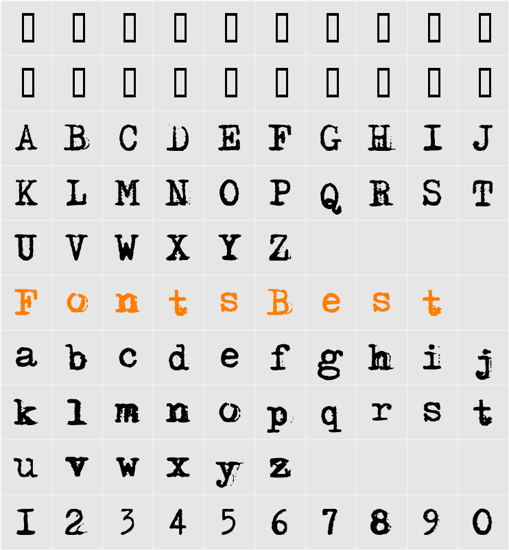 Maszyna Plus Character Map