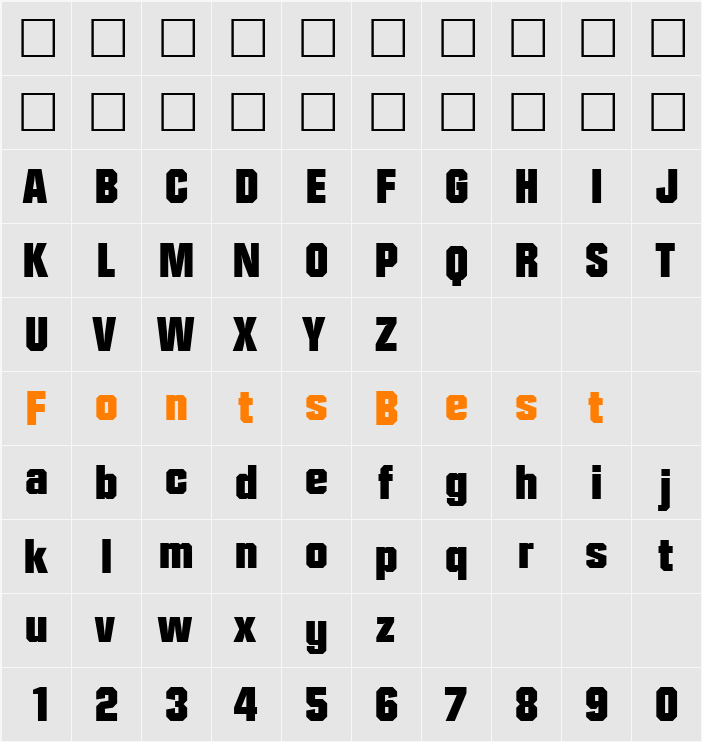 FacetBlack Character Map