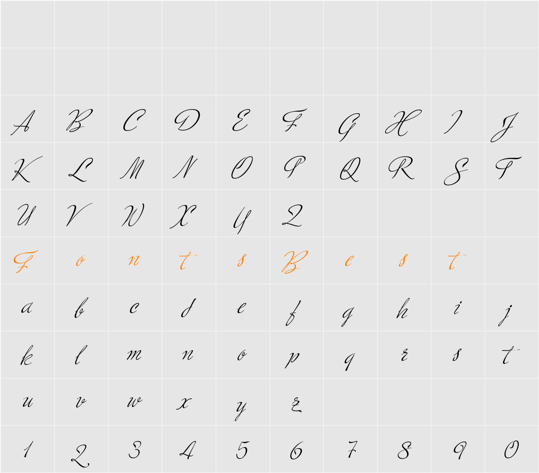 Ministry Script Character Map