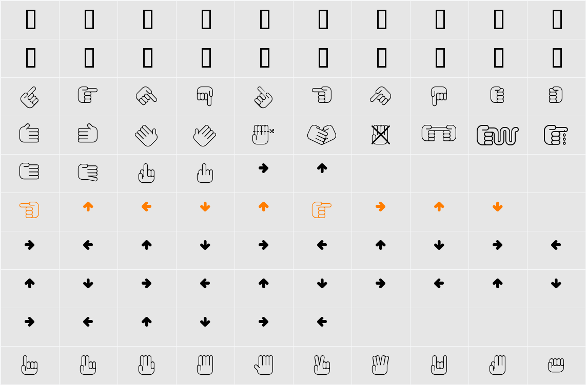 All My Hands Character Map