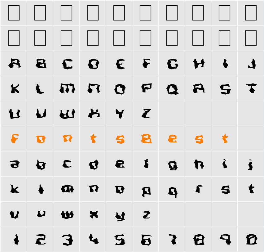 FZ WACKY 37 EX Character Map