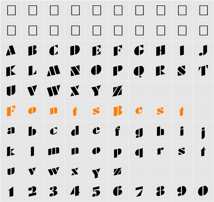 Crows ttnorm Character Map