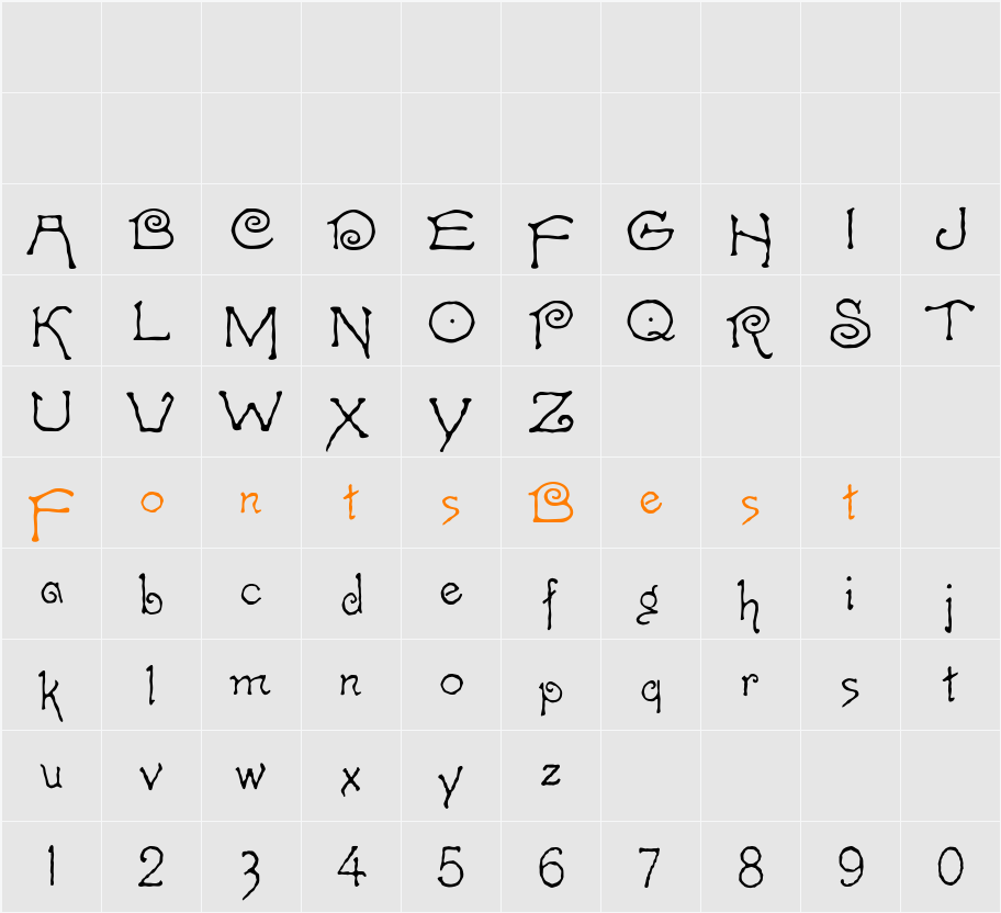 ARIDI60 Character Map