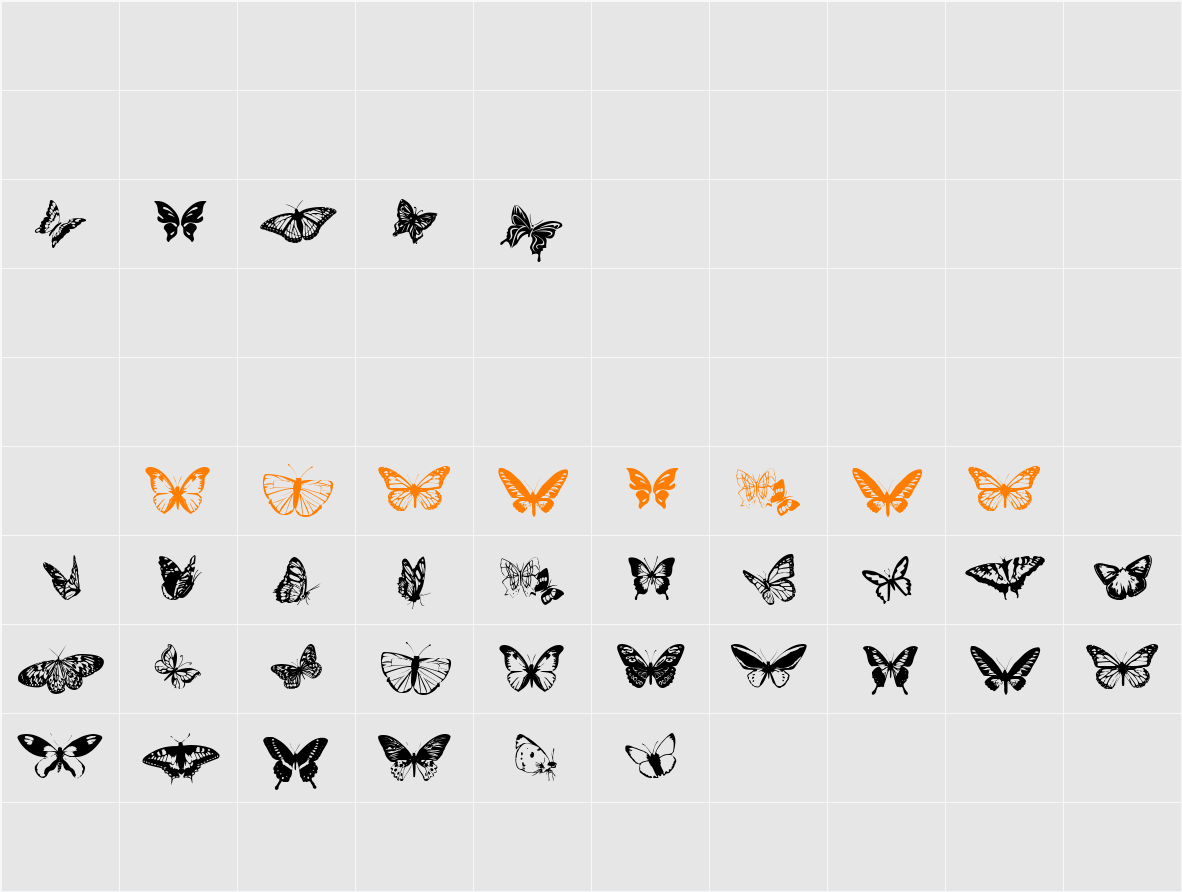 Butterflies Character Map