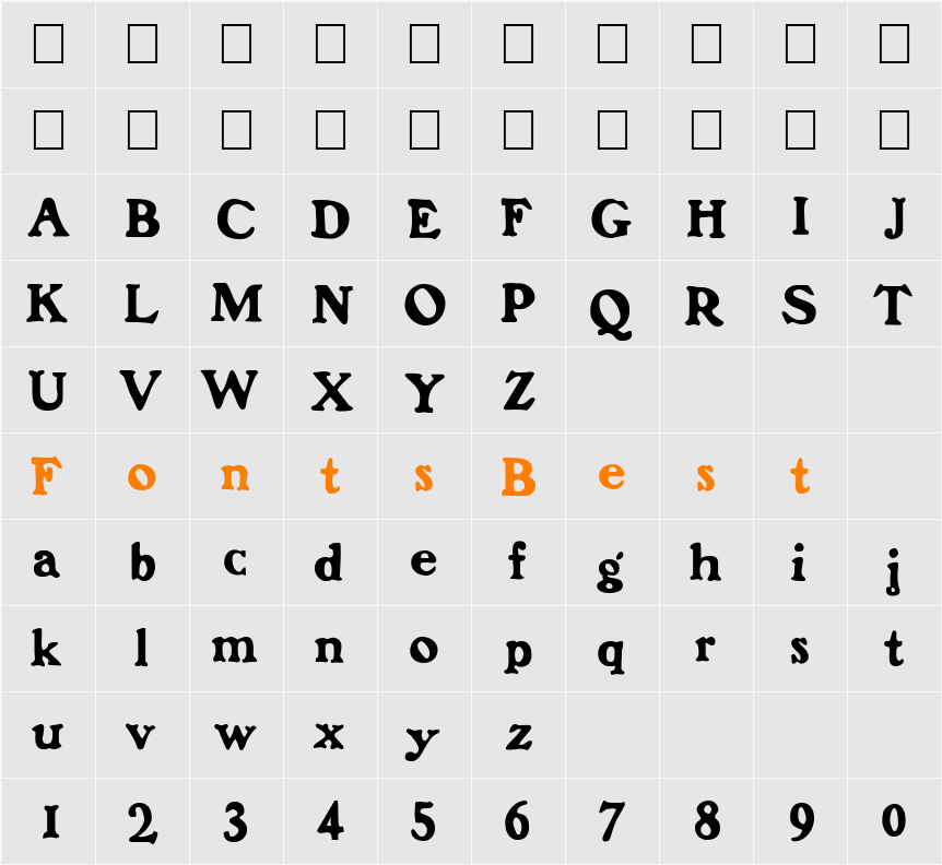 FZ ROMAN 6 Character Map