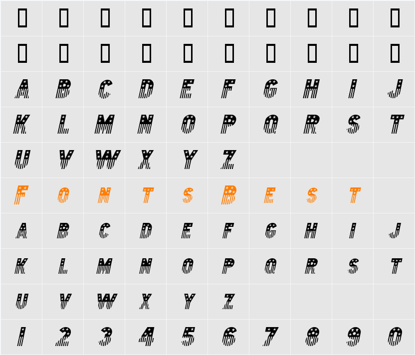 Bunting 2 Character Map