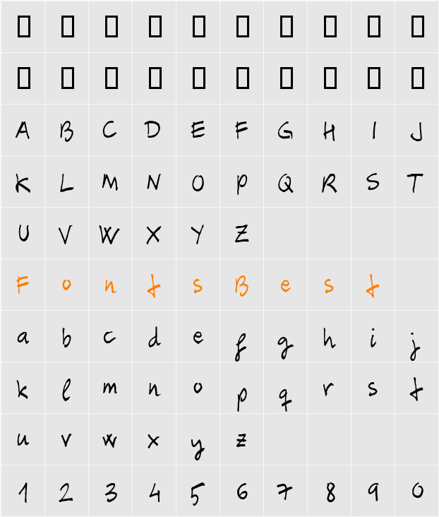 Carbax Character Map