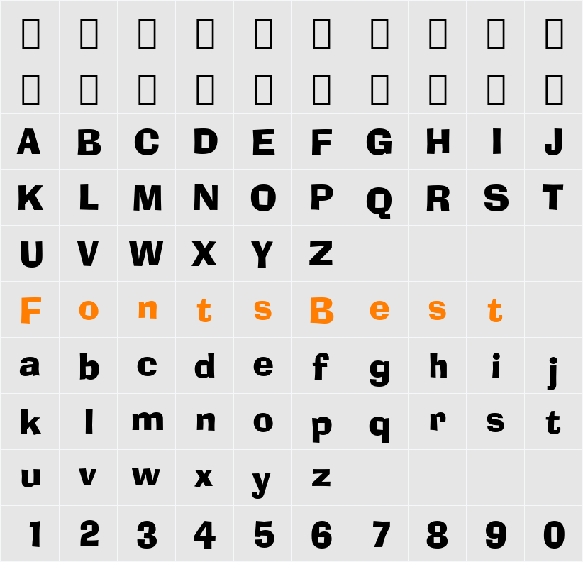 AdLib BT Character Map