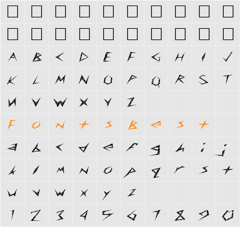 FZ UNIQUE 17 CRACKED EX Character Map