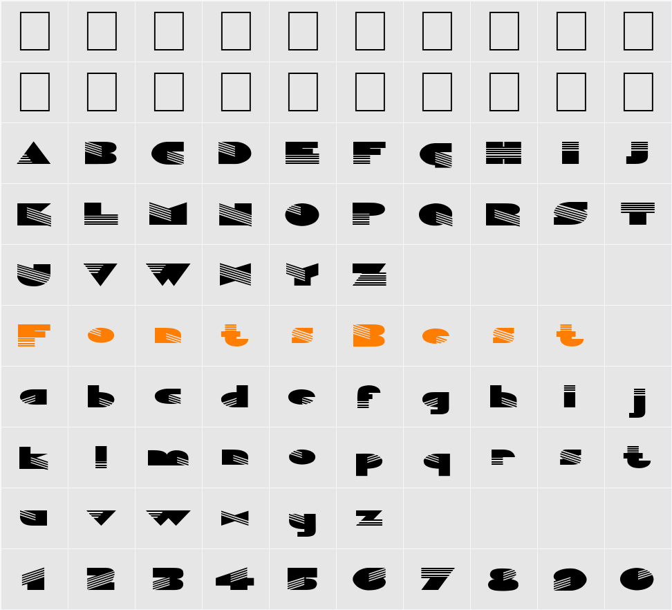 FZ UNIQUE 11 EX Character Map