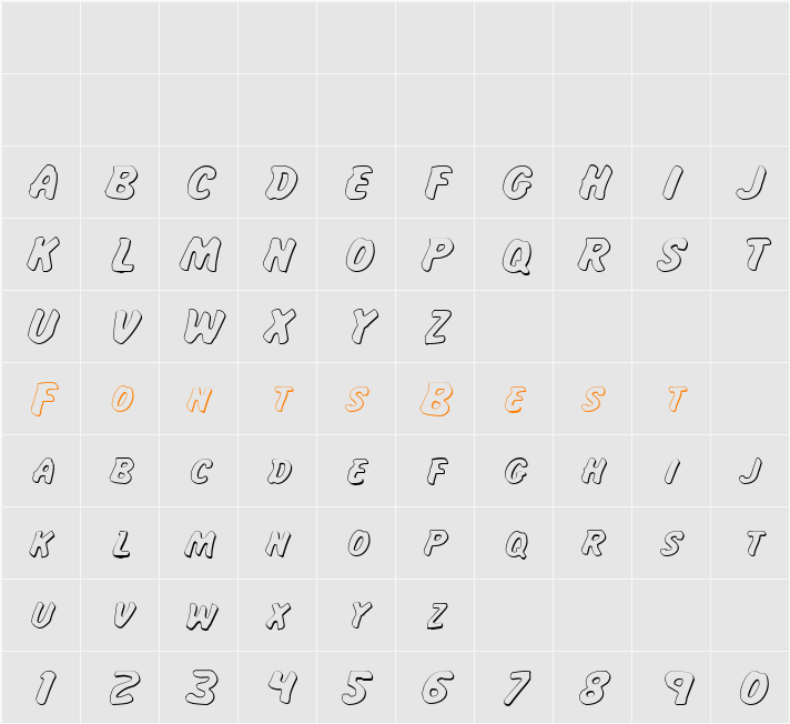 Miss Amanda Shadow Ital Character Map