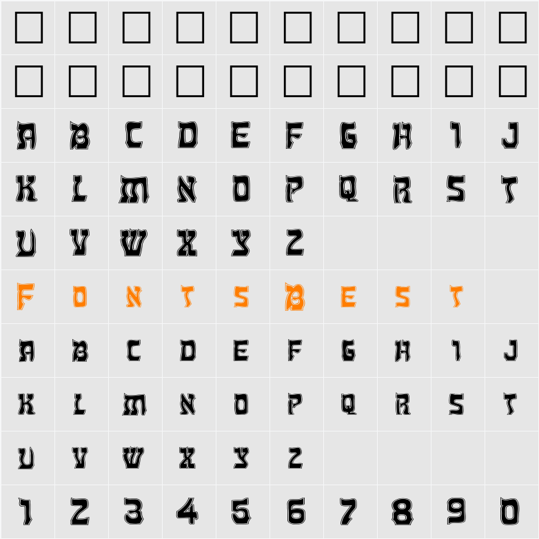 FZ UNIQUE 27 CONTOUR EX Character Map