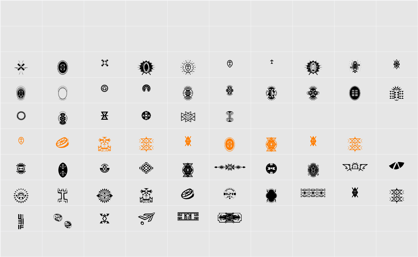 AfroDisiac Character Map