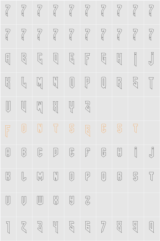 AmazDooMRightOutline Character Map