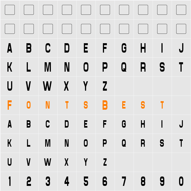 Maximus Condensed Character Map