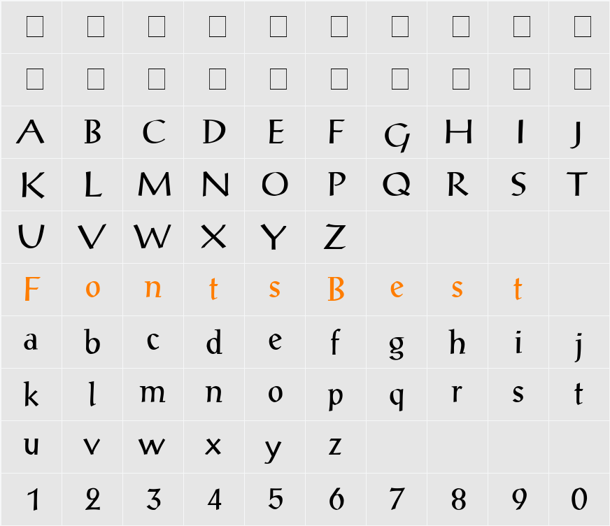 Antiqua Light SSi Character Map