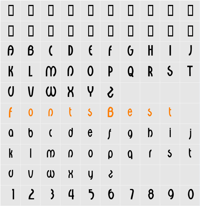 CourantDisplaySSi Character Map