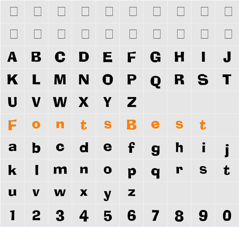 Anwik Character Map