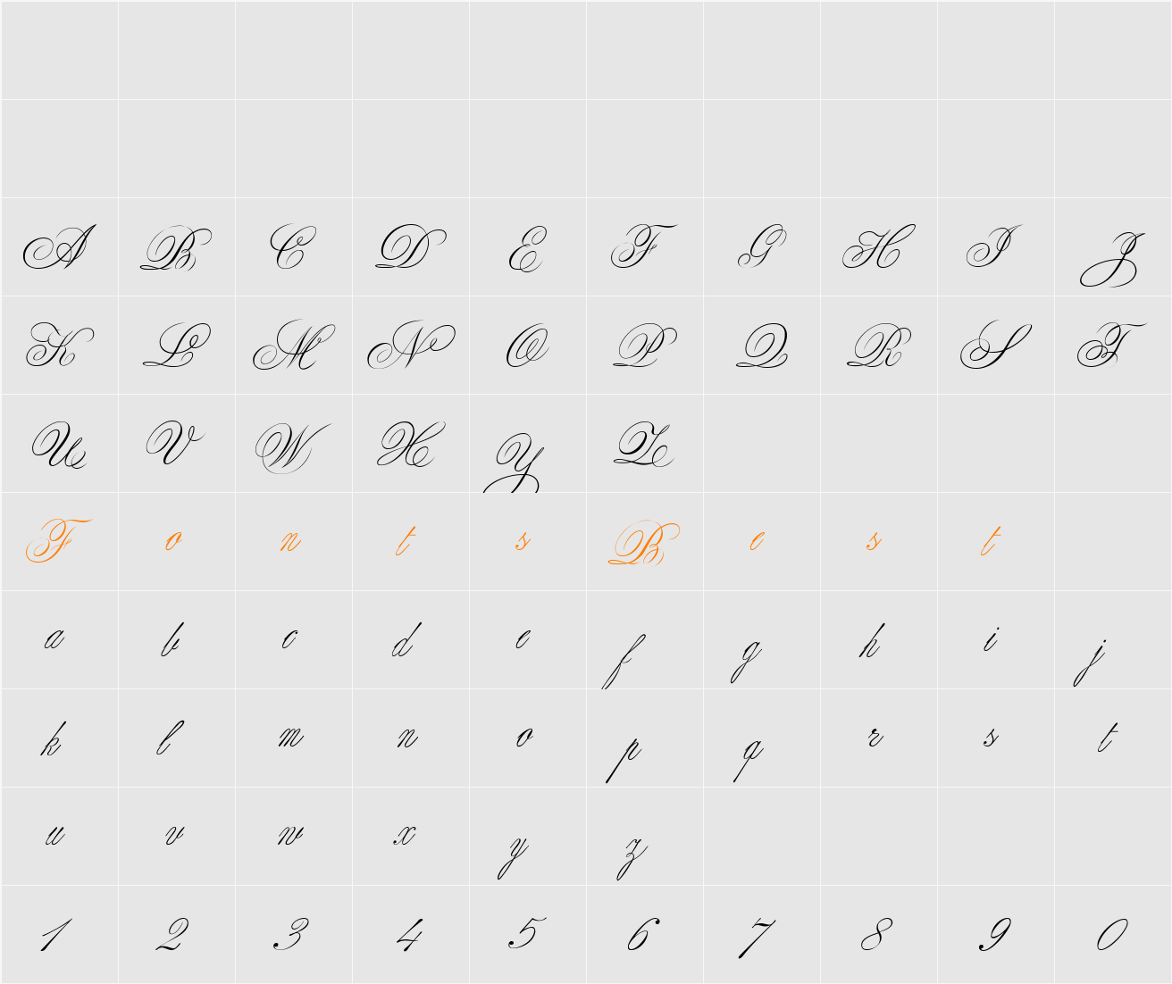 ARIDI40 Character Map