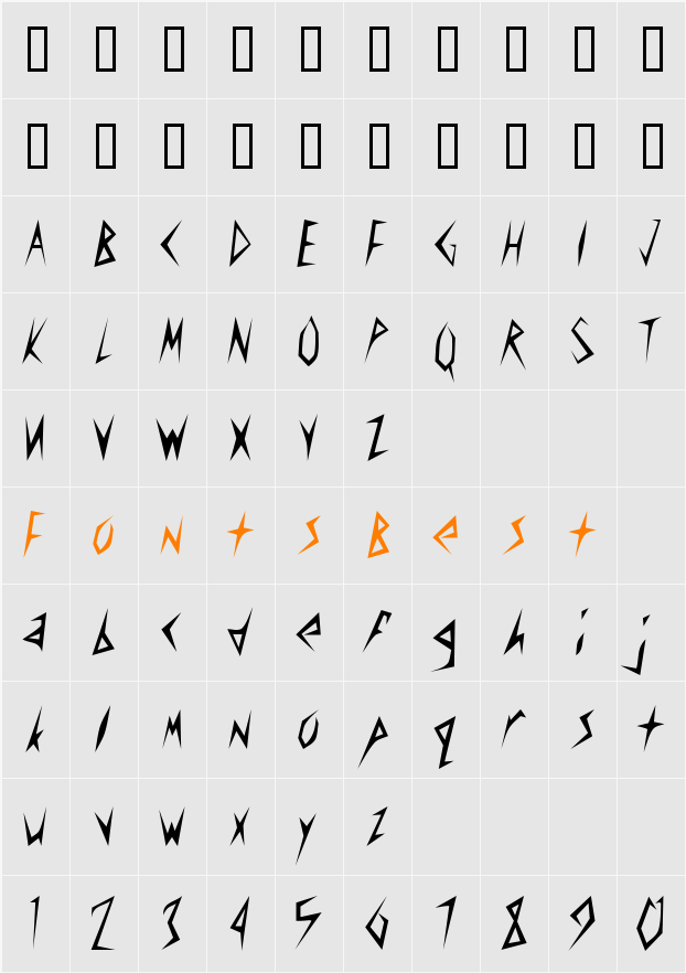 AmplifierCondensed Character Map