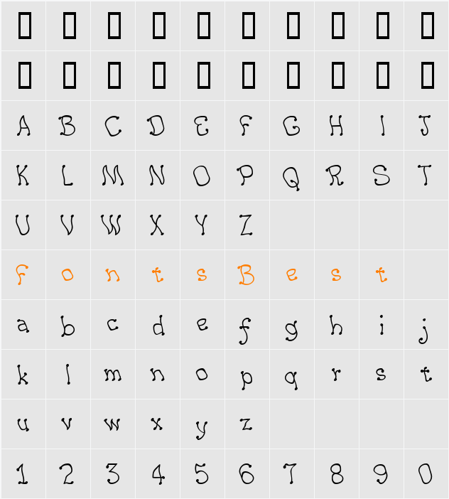 ArgentaBobbWig Character Map