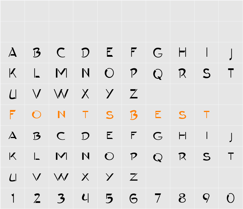 Contype Plain SmallCaps Character Map