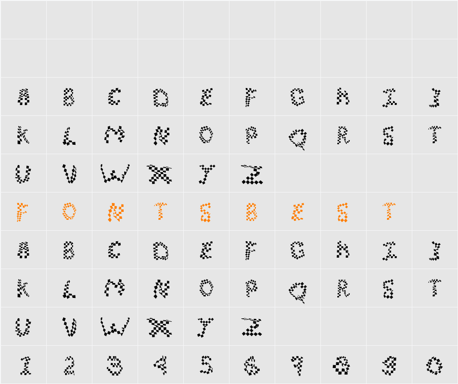 MOTORS Character Map