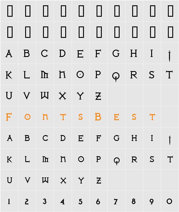 Iron League smallcaps Character Map