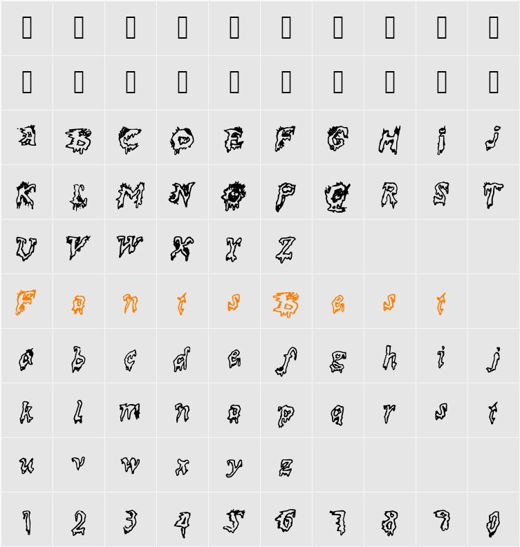 DEAD___ Character Map