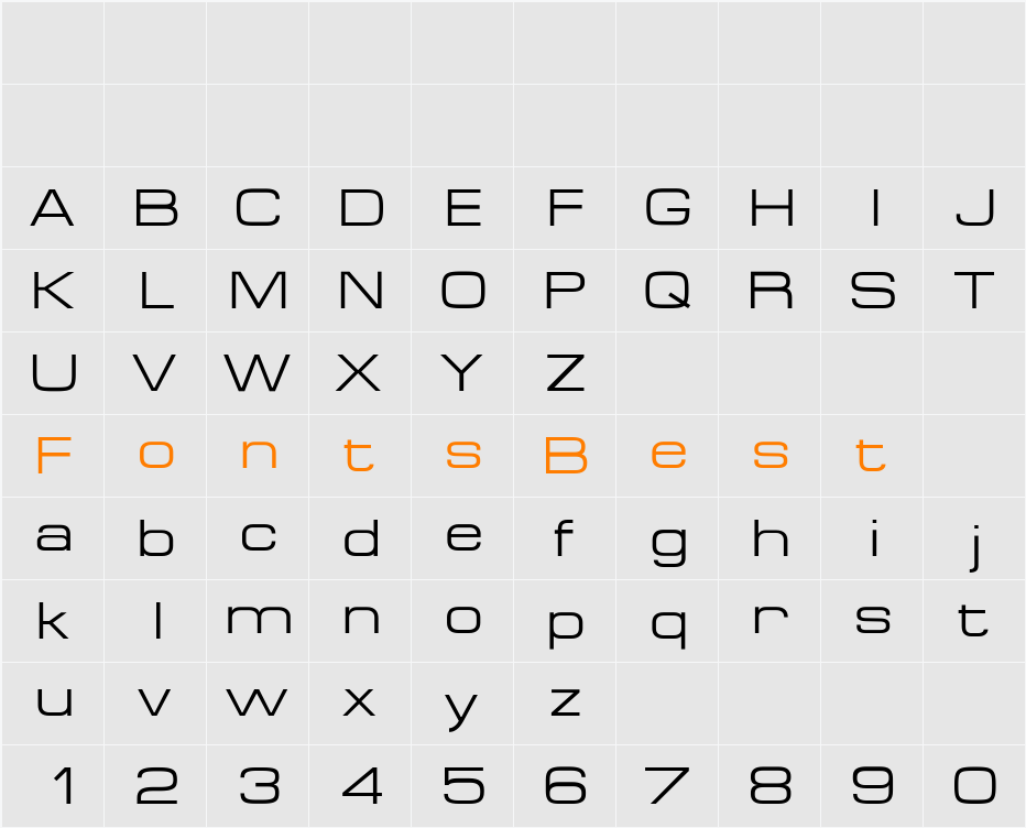 MicroExtendFLF Character Map