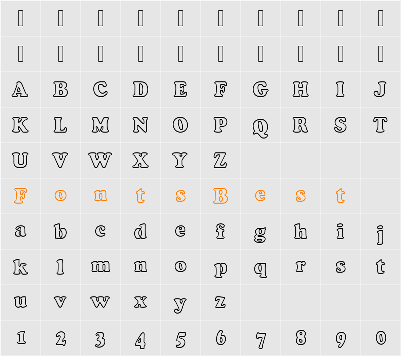 Cooper Becker Black Outl Cond Character Map