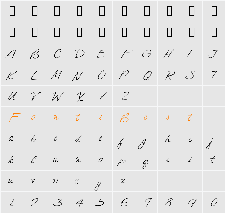 FelicityScript Character Map