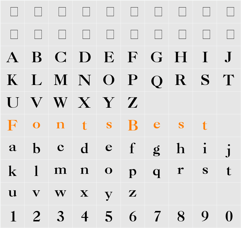 Caslon 3 Character Map