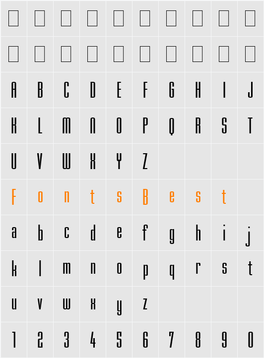 Mekanik LET Character Map