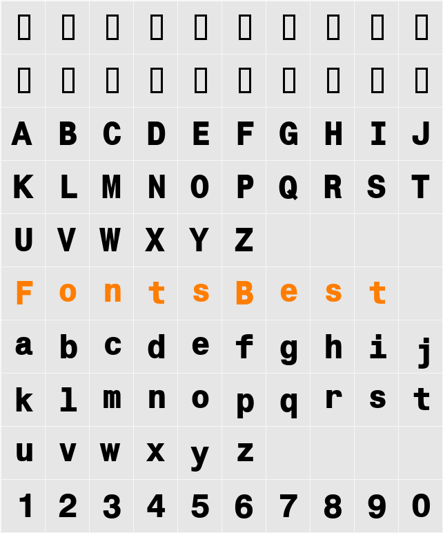 CorporateMonoExtraBold Character Map