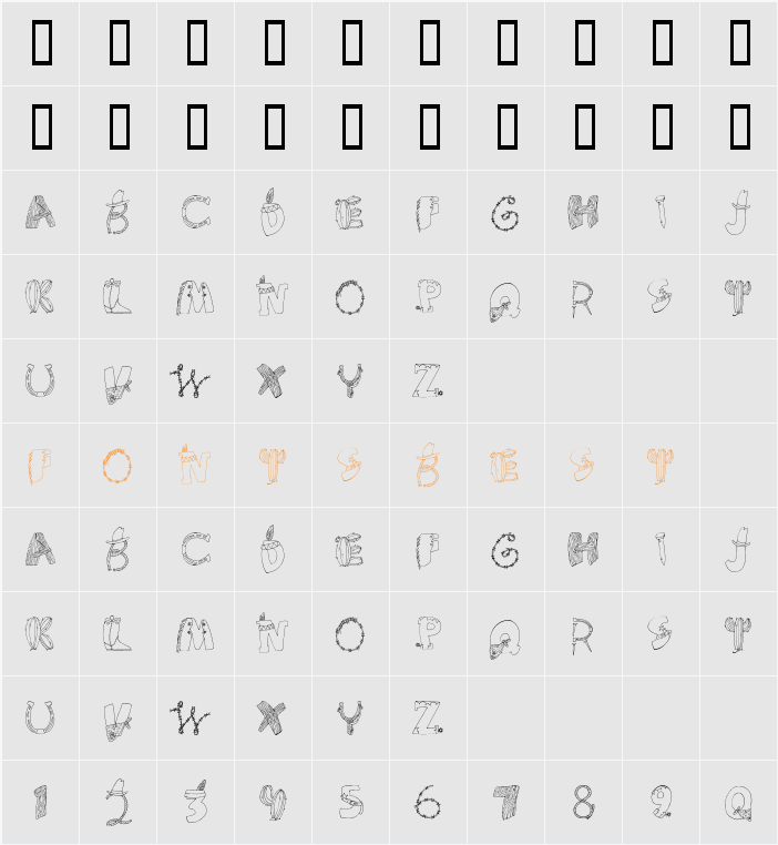 CK Cowboys & Indians Character Map