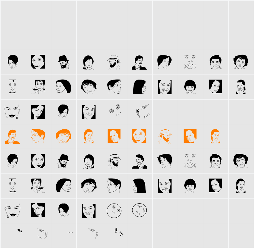 CuteFaces Character Map