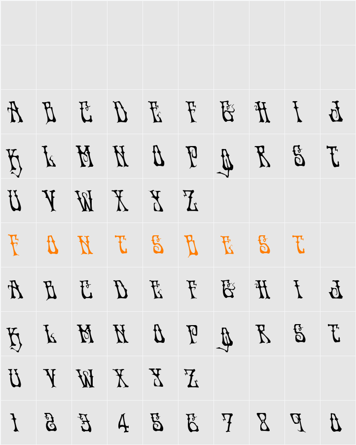 Instant Zen Leftalic Character Map