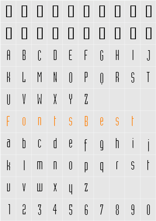 AssemblyLightSSK Character Map