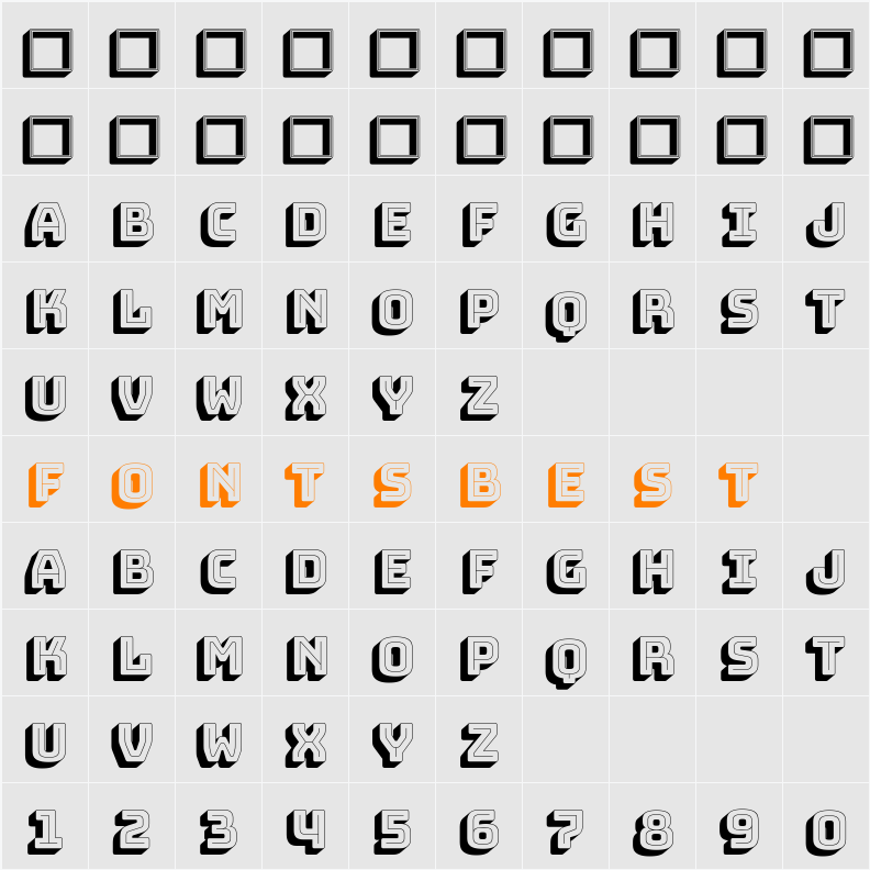 Bungee Shade Character Map