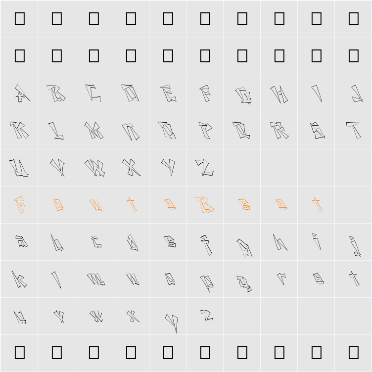 FZ UNIQUE 21 HOLLOW LEFTY Character Map