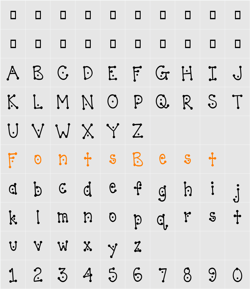 Accent Dot Lots Character Map