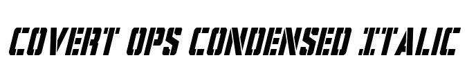 Covert Ops Condensed Italic Font Image