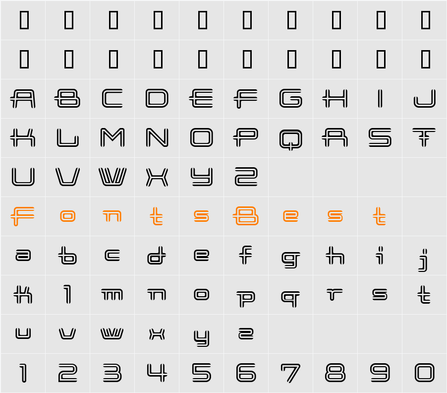 Cootnew Character Map