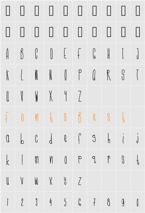 CMonkeeRegular Character Map