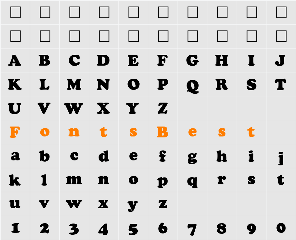 CooperBlack Character Map