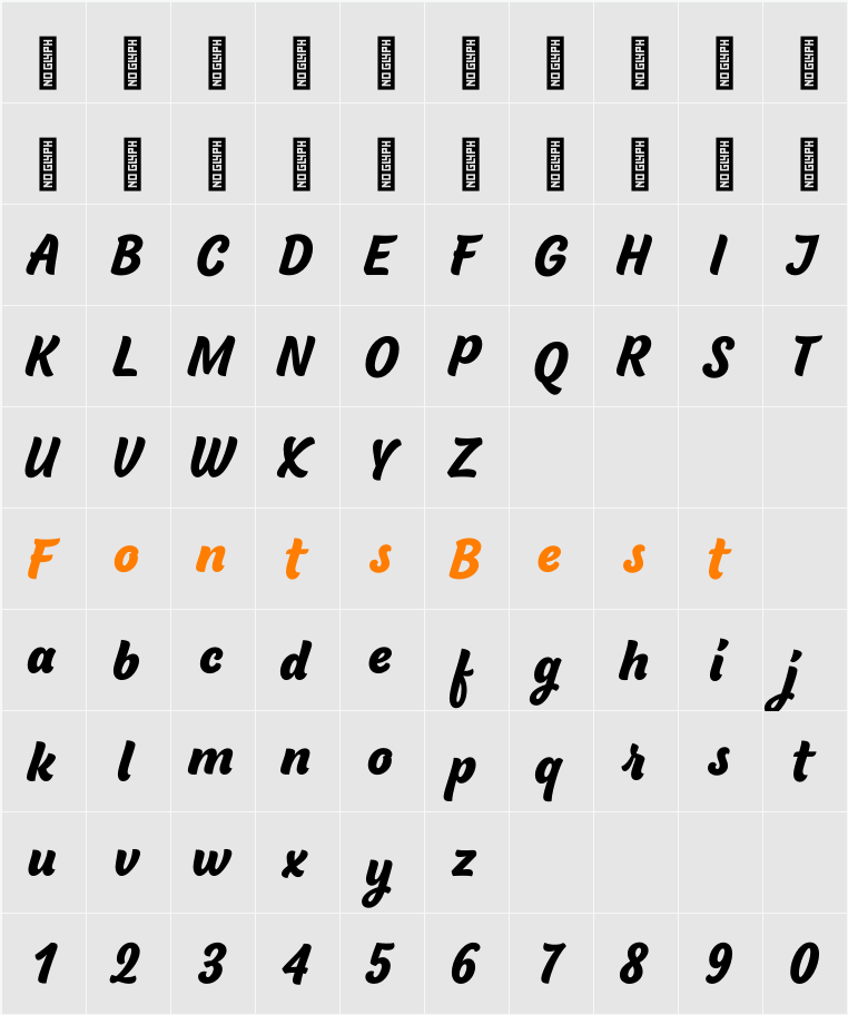 BeachBar Alt Black Character Map