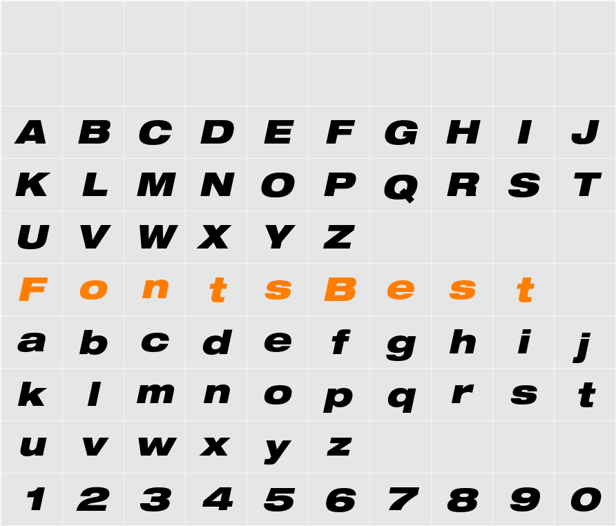 Helvetica Neue LT Character Map